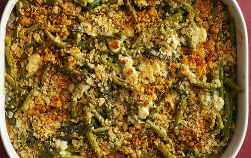 green bean and corn casserole with ritz crackers