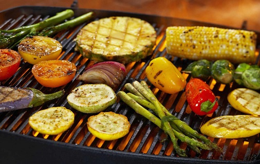 making process of grilled vegetables