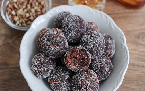 bourbon balls serving