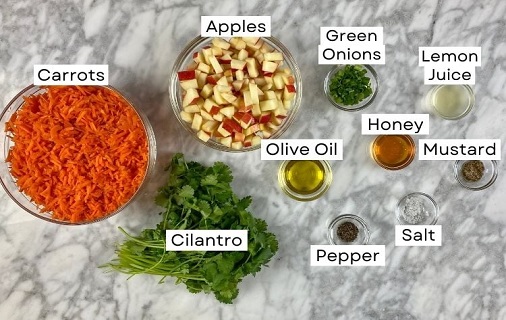 raw carrot salad ingredients