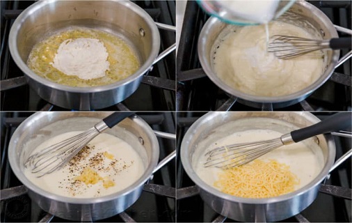 Alfredo sauce making process