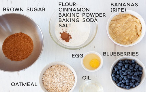 oatmeal banana muffins ingredients