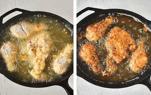 southern fried chicken frying