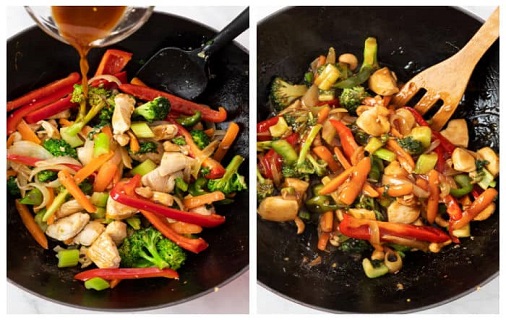 chicken stir fry cooking