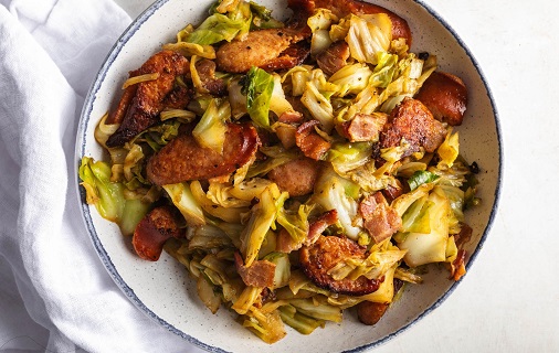 fried cabbage with bacon